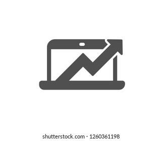 Data Analysis and Statistics icon. Report graph or Chart sign. Computer data processing symbol. Quality design element. Classic style icon. Vector