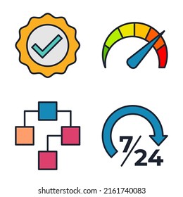 Data analysis, statistics set icon symbol template for graphic and web design collection logo vector illustration