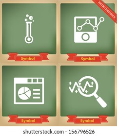 Data analysis symbol on blackboard background,vector