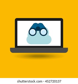 data analysis in tablet report icon, vector illustration