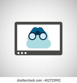 data analysis in tablet report icon, vector illustration