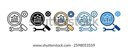 Data Analysis Tools Icon Set Multiple Style Collection