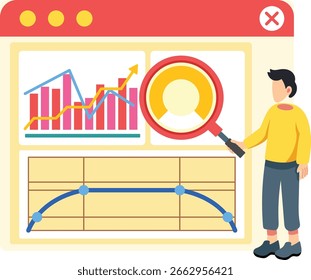 Data analysis with user insights illustration