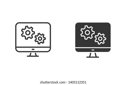 Data analysis vector icon. Black illustration isolated on white. Simple pictogram for graphic and web design.
