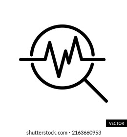 Data analysis vector icon in line style design for website design, app, UI, isolated on white background. Editable stroke. EPS 10 vector illustration.