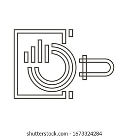 Data analysis Vector Icon/combo chart/statistic analysis chart/editable icon