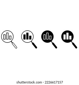Data analysis vector icons set. Contains such icon as analytic illustration sign collection, chart symbol, graph logo, growth, traffic, research, statistic.