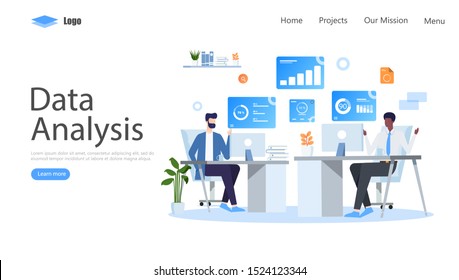 Data Analysis Vector Illustration Concept, Suitable for web landing page, ui, mobile app, editorial design, flyer, banner, and other related occasion