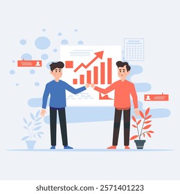 Data Analysis Vector Illustration Flat Design Stock Illustrations