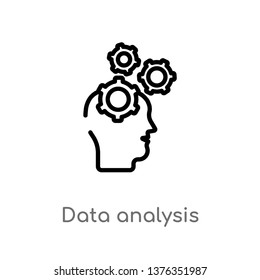 data analysis vector line icon. Simple element illustration. data analysis outline icon from artificial intelligence concept. Can be used for web and mobile