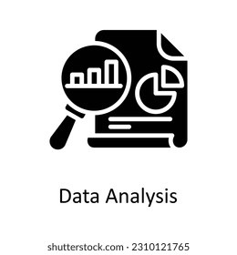 Data Analysis Vector Solid Icon Design illustration. Seo and web Symbol on White background EPS 10 File