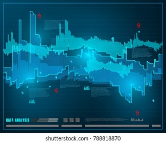 Data analysis, visualization futuristic infographic information, aesthetic design, visual datatrade map, diagrams abstract virtual interface