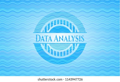 Data Analysis water wave concept badge background.