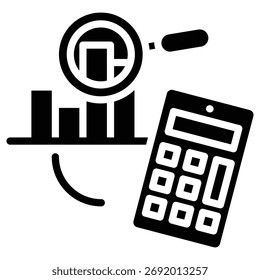 ícone da web de análise de dados em negrito