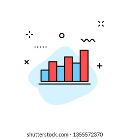 Data Analysis web icons in line style. Graphs, Analysis, Big Data, growth, chart, research Vector illustration