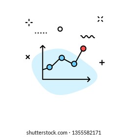 Data Analysis web icons in line style. Graphs, Analysis, Big Data, growth, chart, research Vector illustration