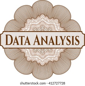 Data Analysis written inside a money style rosette