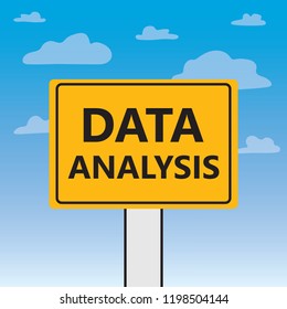 data analysis written on a billboard- vector illustration