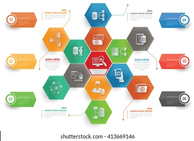 
Data analysis,big data,database concept info graphic design,vector