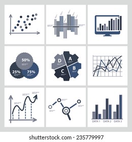 Data analysis,Business analysis icons,clean vector