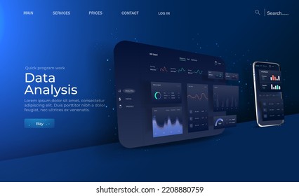 Data analyst consolidating financial information and reports on computer. Financial data management, financial software, digital data report concept. Vector illustration.