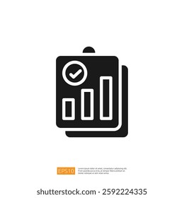 Data Analyst Icon Featuring Graphs And Statistics Representing Business Performance And Growth Metrics in Clean Design