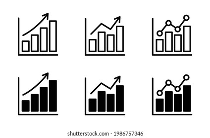 Data Analyst Icon Set, Graph Chart Icon For Web Site