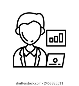 Data Analyst   icon in vector. Logotype
