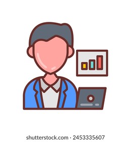 Data Analyst   icon in vector. Logotype
