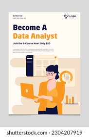 Data Analyst Woman Course Brochure Template