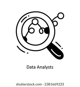 Data Analysts doodle Icon Design illustration. Networking Symbol on White background EPS 10 File