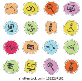 Data analytic color vector icons for web and user interface