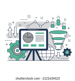 Data analytic concept website illustration design 4