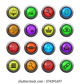 Data analytic icons set for web sites and user interface