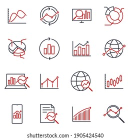 Data Analytic Set Icon. Infographic Icons. Financial Analytics Pack Symbol Vector Illustration.