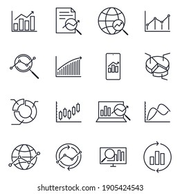 Data Analytic Set Icon. Infographic Icons. Financial Analytics Pack Symbol Vector Illustration.