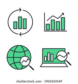 Data analytic set icon. Infographic icons. Financial Analytics pack symbol vector illustration.