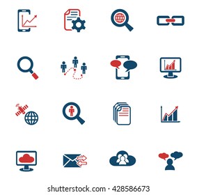 data analytic and social network icon set