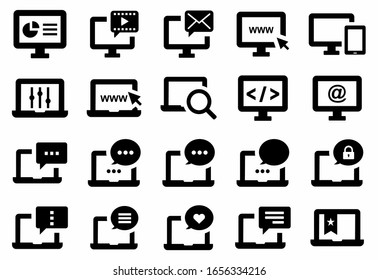 data analytic and social network icons set