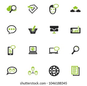 Data analytic and social network vector icons for user interface design