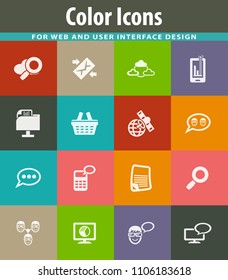 Data analytic and social network vector icons for user interface design