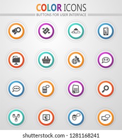 Data analytic and social network vector icons for user interface design
