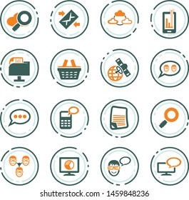 Data analytic and social network vector icons for user interface design