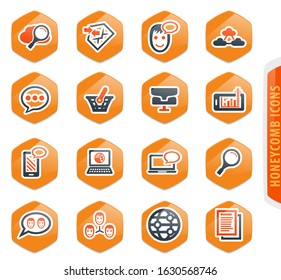 Data analytic and social network vector icons for user interface design