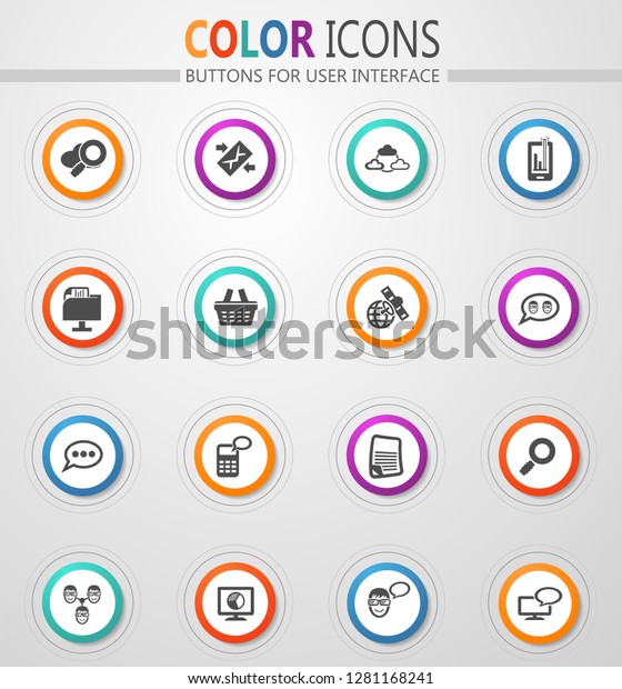 Data Analytic Social Network Vector Icons Stock Vector - 