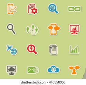 data analytic and social network web icons for user interface design