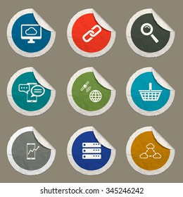 Data analytic sticker icons for web