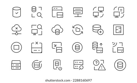 Data Analytic thin line icon set. Data Analysis editable stroke icons. Data analytics, mining, optimization, processing, statistic, monitoring, analysis