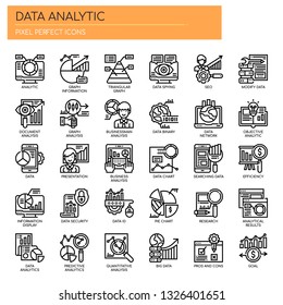 Data Analytic , Thin Line and Pixel Perfect Icons