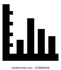 Data analytics, bar chart glyph icon